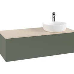 V&b antao servantskap 1 skuff glatt 1200x360x500 høyre m/kranhull grønn/créme