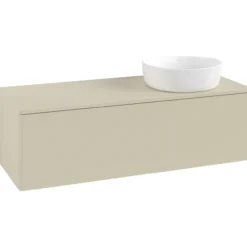 V&b antao servantskap 1 skuff glatt 1200x360x500 høyre m/kranhull silkegrå
