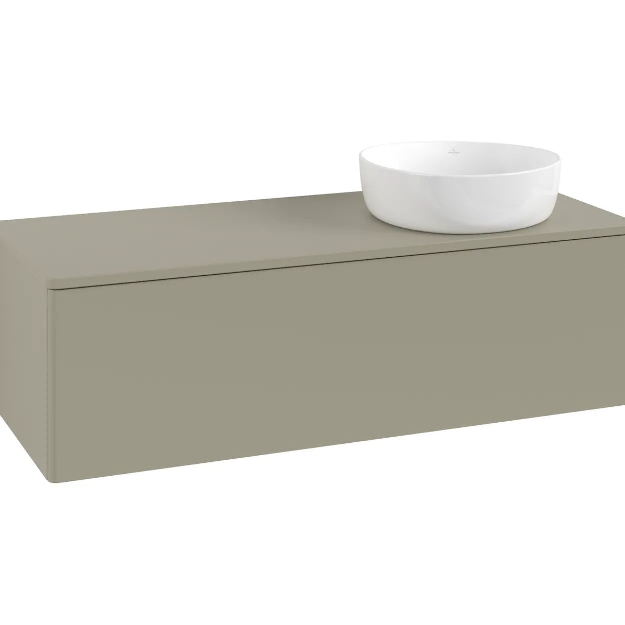 V&b antao servantskap 1 skuff glatt 1200x360x500 høyre m/kranhull stengrå