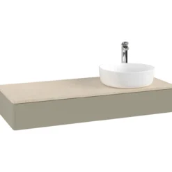 V&b antao servantskap 1 skuff glatt 1200x190x500 høyre m/kranhull stengrå/créme