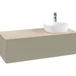 V&b antao servantskap 1 skuff glatt 1200x360x500 høyre m/kranhull stengrå/créme