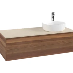 V&b antao servantskap 1 skuff glatt 1200x360x500 høyre m/kranhull valnøtt/créme