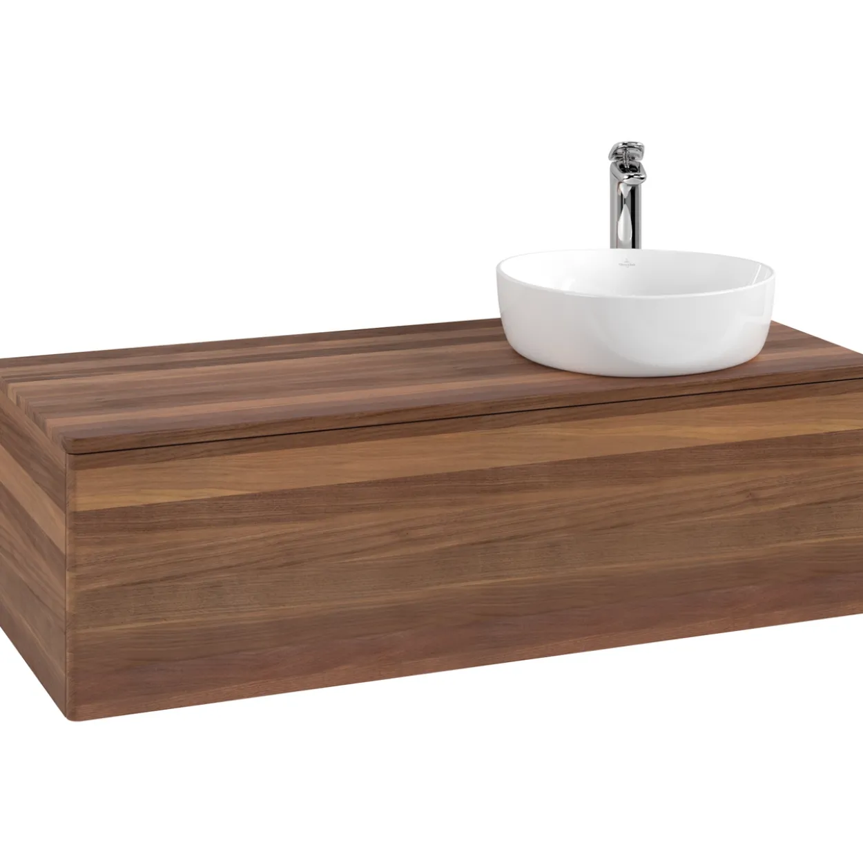 V&b antao servantskap 1 skuff glatt 1200x360x500 høyre m/kranhull valnøtt/valnøtt