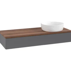 V&b antao servantskap 1 skuff glatt 1200x190x500 høyre u/kranhull antrasitt/valnøtt