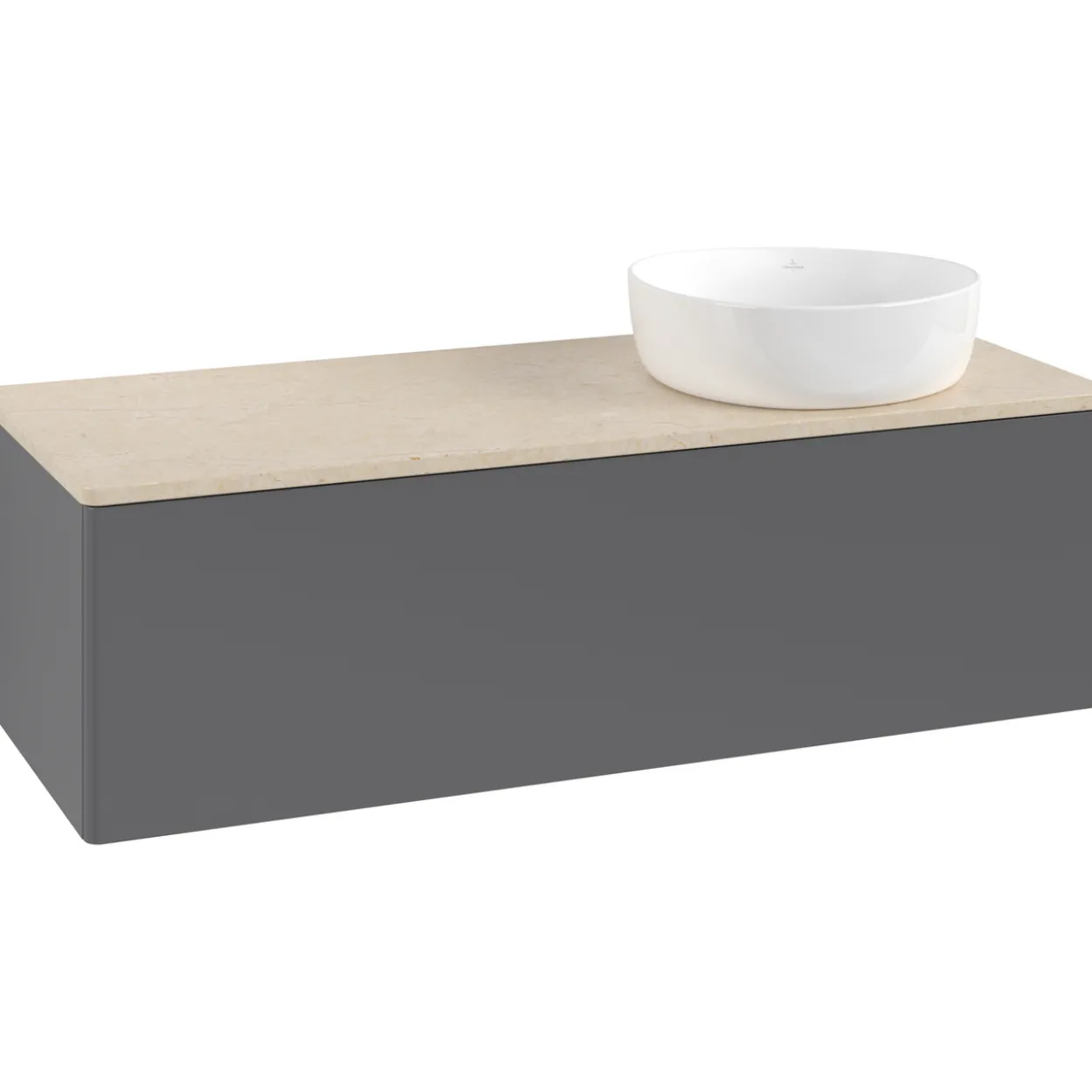V&b antao servantskap 1 skuff glatt 1200x360x500 høyre u/kranhull antrasitt/créme