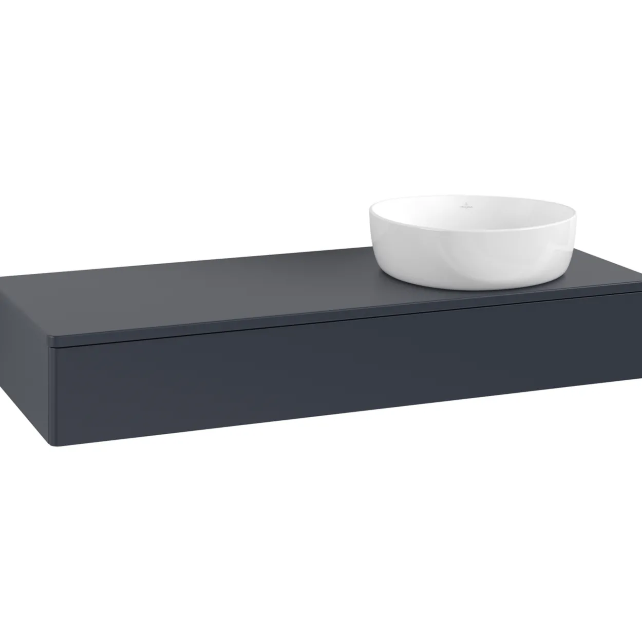V&b antao servantskap 1 skuff glatt 1200x190x500 høyre u/kranhull blå