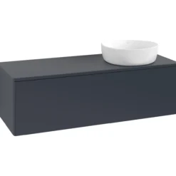 V&b antao servantskap 1 skuff glatt 1200x360x500 høyre u/kranhull blå