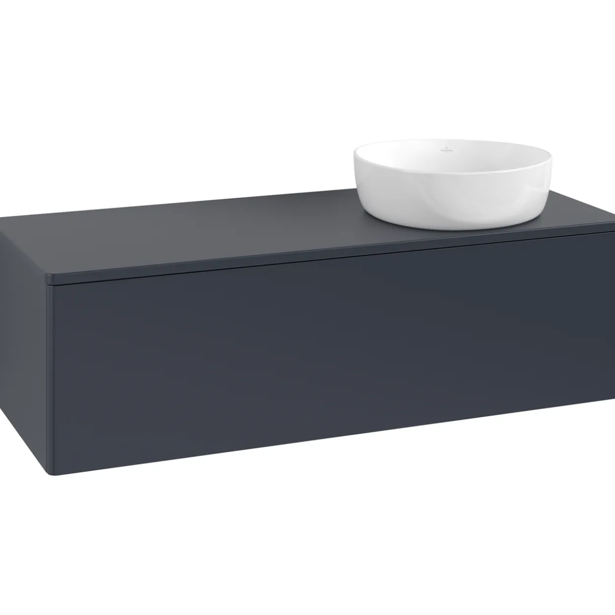 V&b antao servantskap 1 skuff glatt 1200x360x500 høyre u/kranhull blå