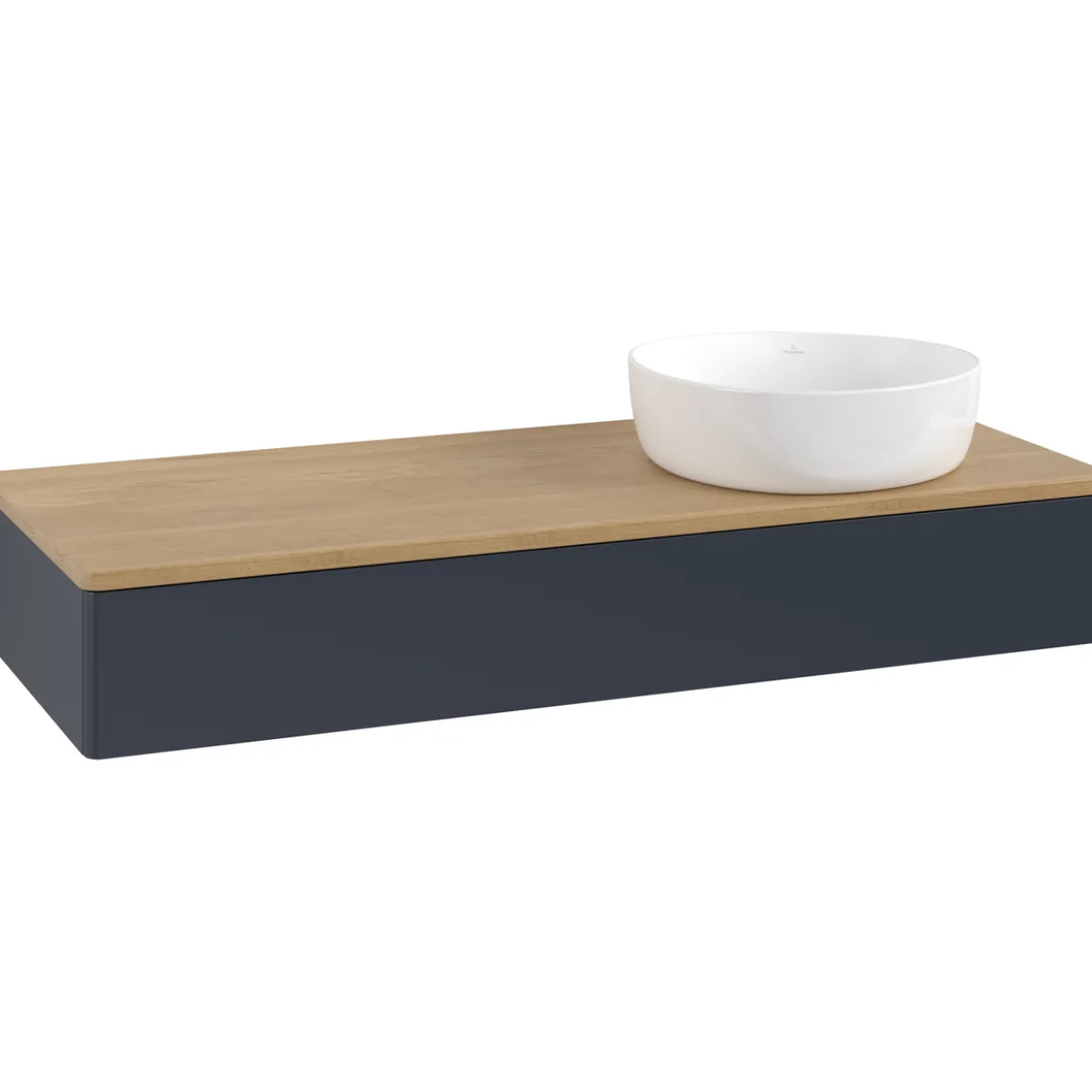 V&b antao servantskap 1 skuff glatt 1200x190x500 høyre u/kranhull blå/eik