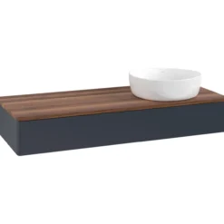 V&b antao servantskap 1 skuff glatt 1200x190x500 høyre u/kranhull blå/valnøtt