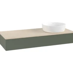 V&b antao servantskap 1 skuff glatt 1200x190x500 høyre u/kranhull grønn/créme
