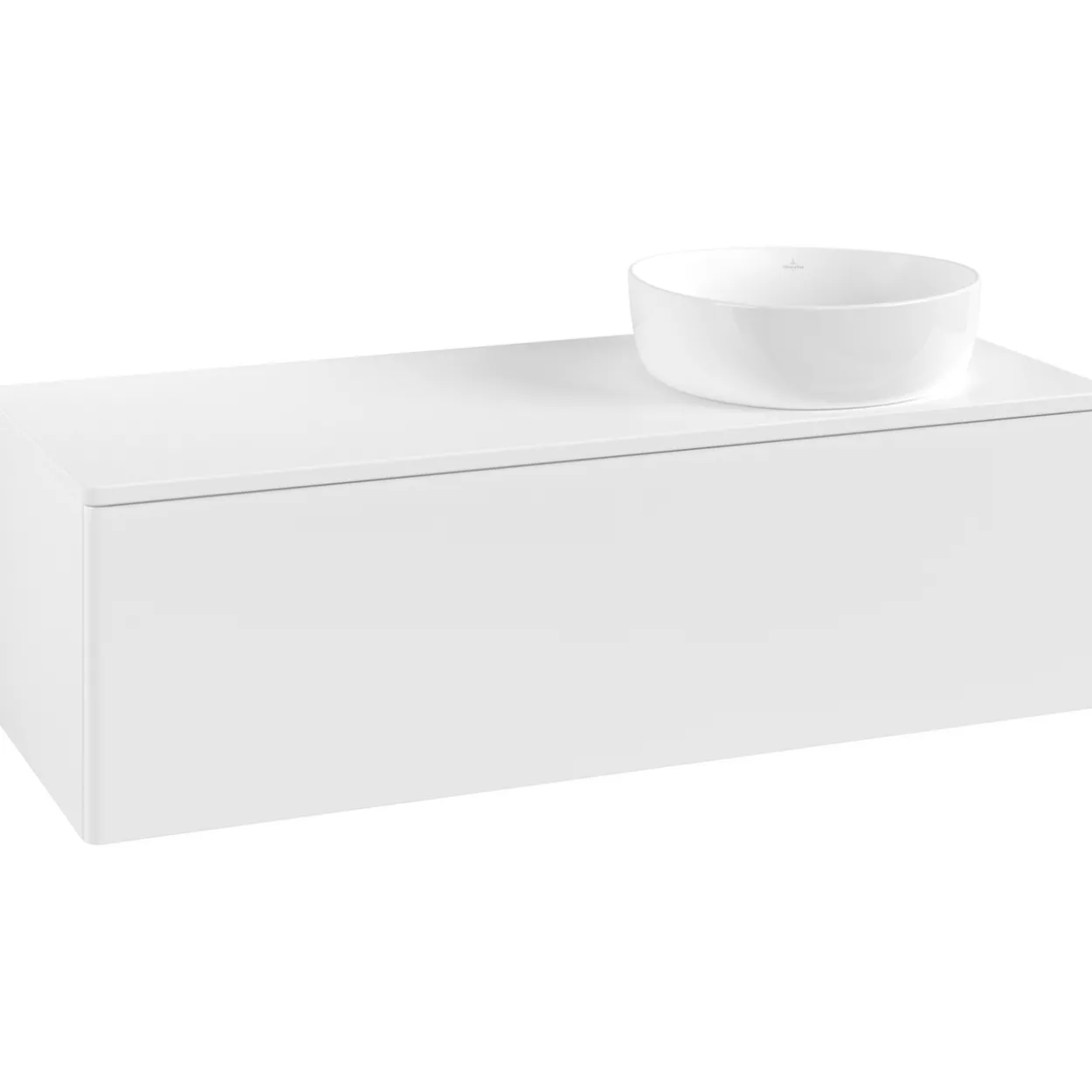 V&b antao servantskap 1 skuff glatt 1200x360x500 høyre u/kranhull matt hvit