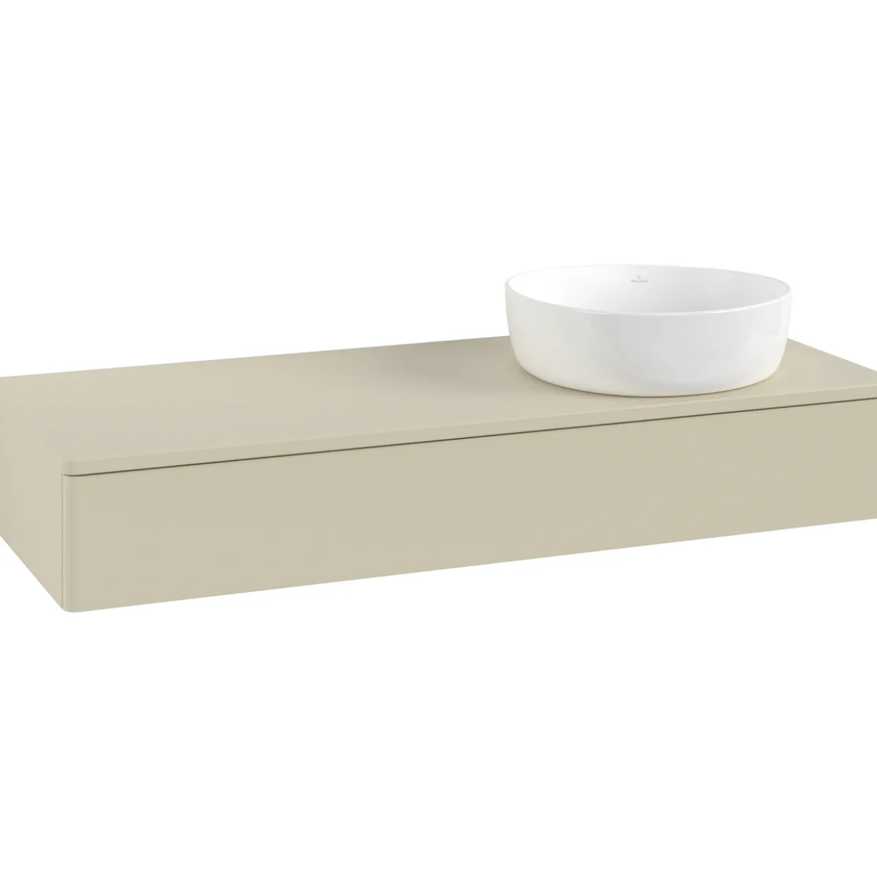V&b antao servantskap 1 skuff glatt 1200x190x500 høyre u/kranhull m/lys silkegrå
