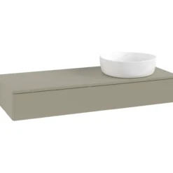 V&b antao servantskap 1 skuff glatt 1200x190x500 høyre u/kranhull m/lys stengrå