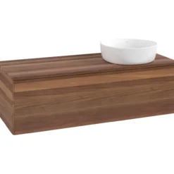 V&b antao servantskap 1 skuff glatt 1200x360x500 høyre u/kranhull m/lys valnøtt/valnøtt