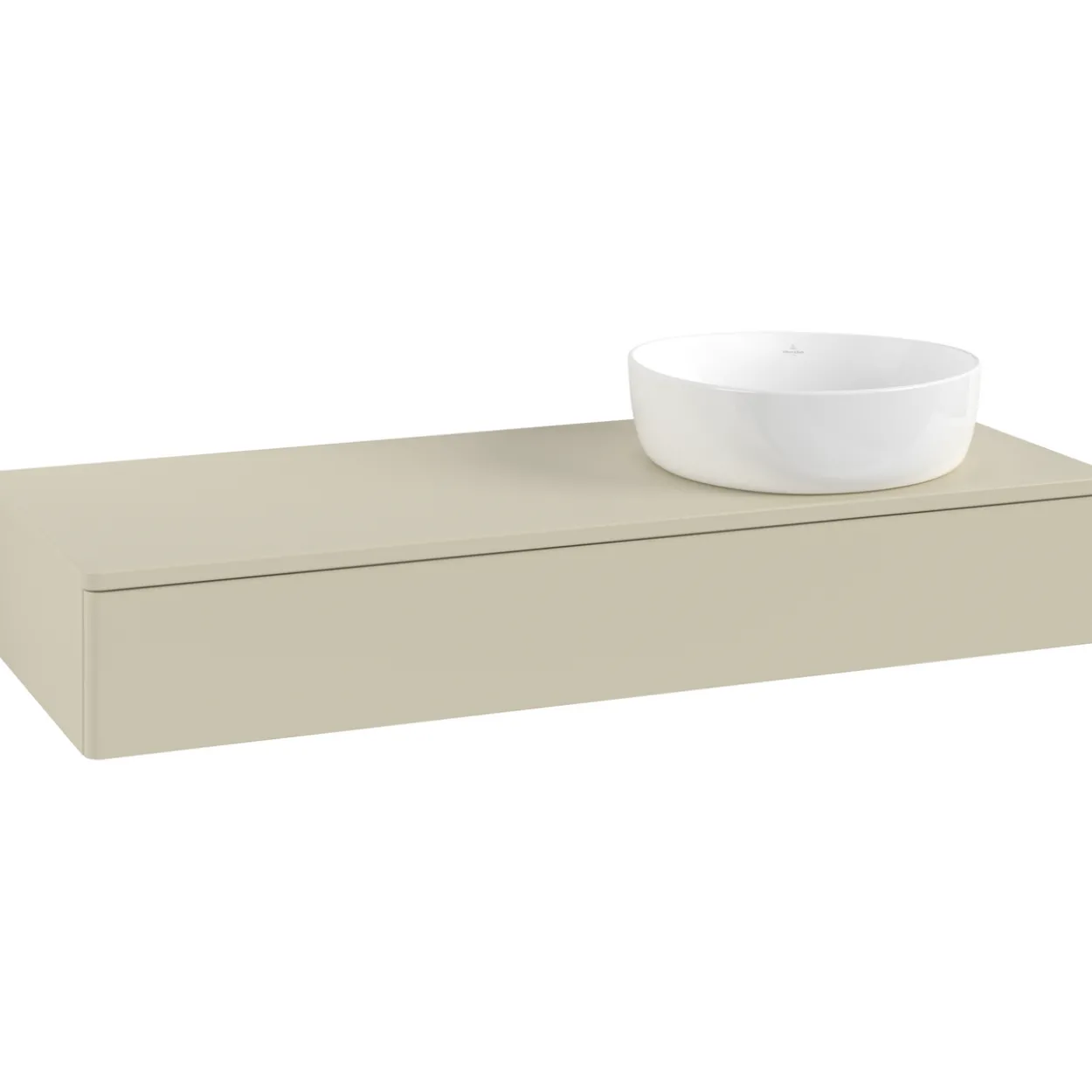 V&b antao servantskap 1 skuff glatt 1200x190x500 høyre u/kranhull silkegrå