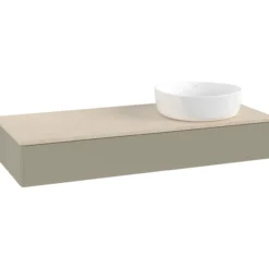 V&b antao servantskap 1 skuff glatt 1200x190x500 høyre u/kranhull stengrå/créme