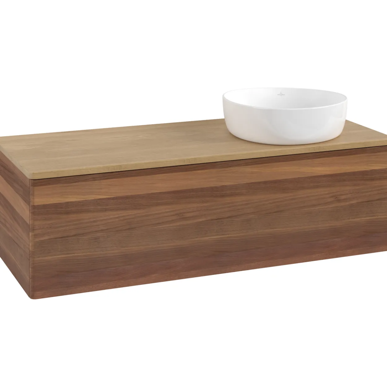 V&b antao servantskap 1 skuff glatt 1200x360x500 høyre u/kranhull valnøtt/eik