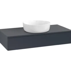 V&b antao servantskap 1 skuff glatt 1000x190x500 m/kranhull blå