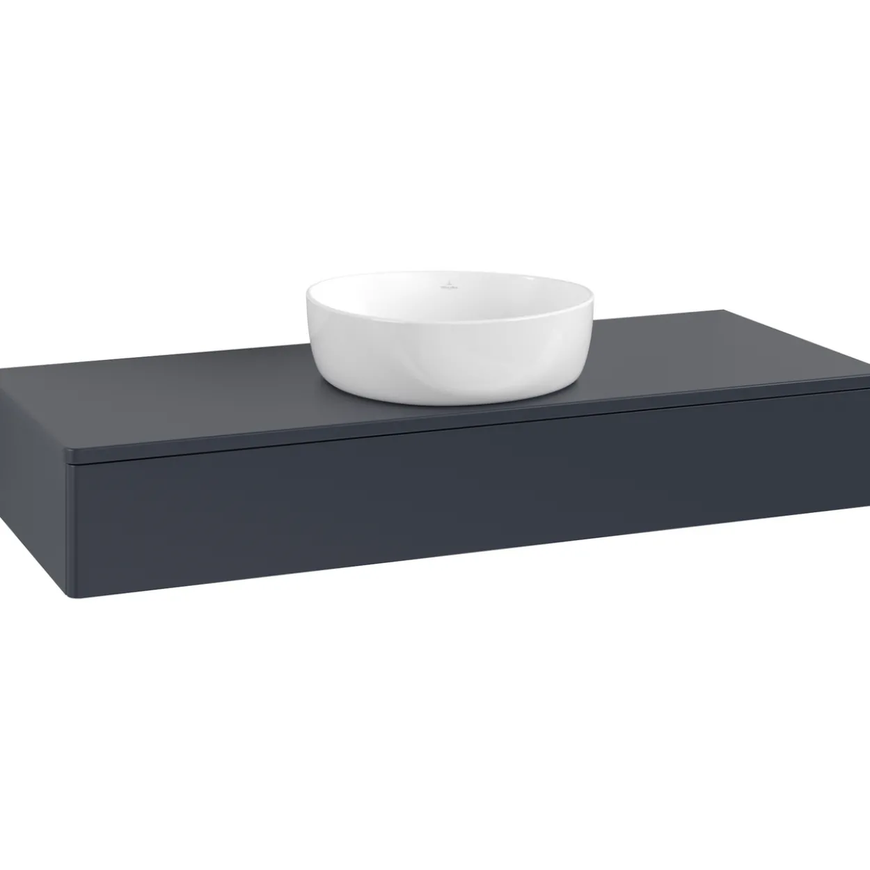 V&b antao servantskap 1 skuff glatt 1200x190x500 m/kranhull blå