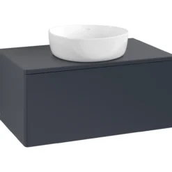 V&b antao servantskap 1 skuff glatt 800x360x500 m/kranhull blå