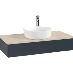 V&b antao servantskap 1 skuff glatt 1000x190x500 m/kranhull blå/créme