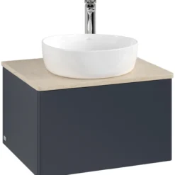 V&b antao servantskap 1 skuff glatt 600x360x500 m/kranhull blå/créme