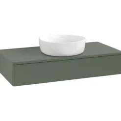 V&b antao servantskap 1 skuff glatt 1000x190x500 m/kranhull grønn