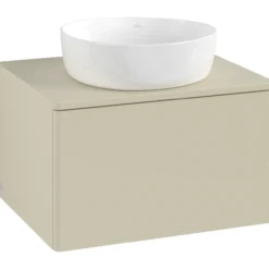 V&b antao servantskap 1 skuff glatt 600x360x500 m/kranhull silkegrå