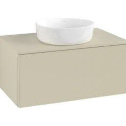 V&b antao servantskap 1 skuff glatt 800x360x500 m/kranhull silkegrå