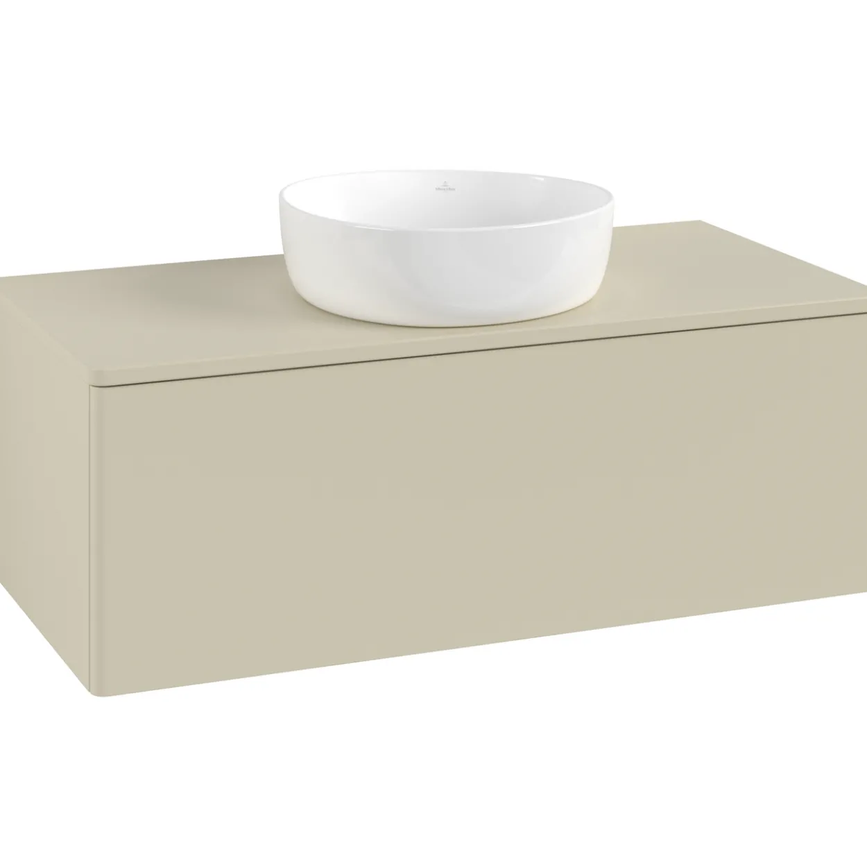 V&b antao servantskap 1 skuff glatt 1000x360x500 m/kranhull silkegrå