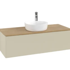 V&b antao servantskap 1 skuff glatt 1200x360x500 m/kranhull silkegrå/eik