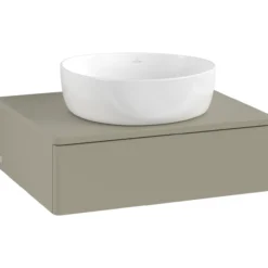 V&b antao servantskap 1 skuff glatt 600x190x500 m/kranhull stengrå