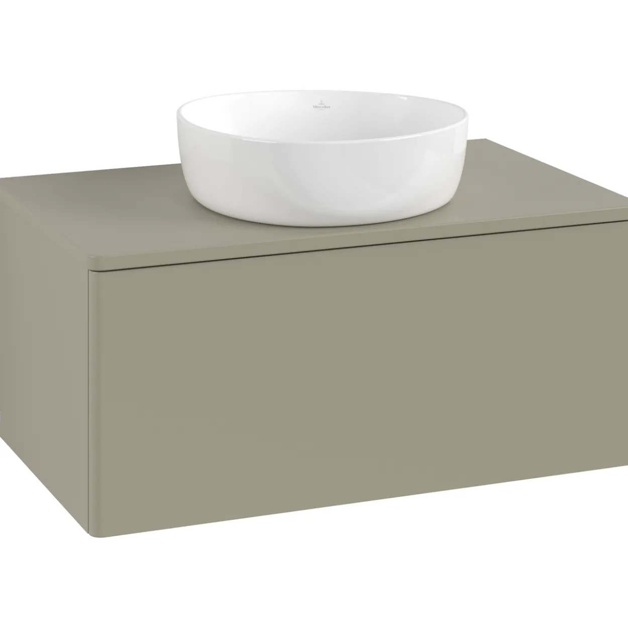 V&b antao servantskap 1 skuff glatt 800x360x500 m/kranhull stengrå
