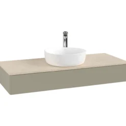 V&b antao servantskap 1 skuff glatt 1200x190x500 m/kranhull stengrå/créme