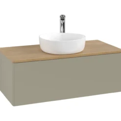 V&b antao servantskap 1 skuff glatt 1000x360x500 m/kranhull stengrå/eik