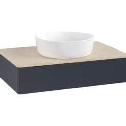 V&b antao servantskap 1 skuff glatt 800x190x500 u/kranhull blå/créme