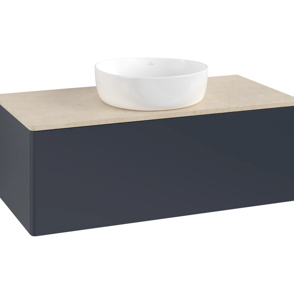 V&b antao servantskap 1 skuff glatt 1000x360x500 u/kranhull blå/créme