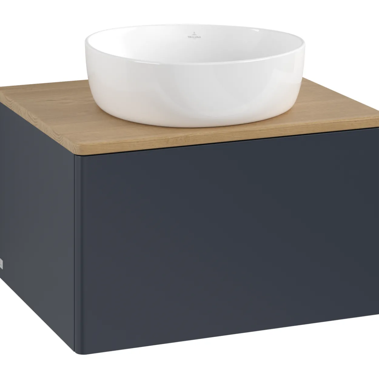V&b antao servantskap 1 skuff glatt 600x360x500 u/kranhull blå/eik