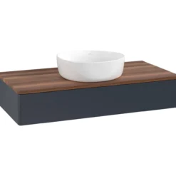 V&b antao servantskap 1 skuff glatt 1000x190x500 u/kranhull blå/valnøtt