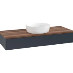 V&b antao servantskap 1 skuff glatt 1200x190x500 u/kranhull blå/valnøtt