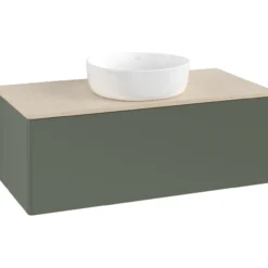 V&b antao servantskap 1 skuff glatt 1000x360x500 u/kranhull grønn/créme