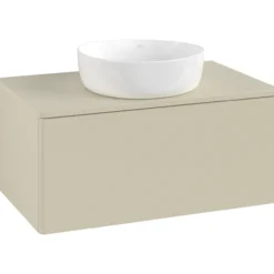 V&b antao servantskap 1 skuff glatt 800x360x500 u/kranhull silkegrå