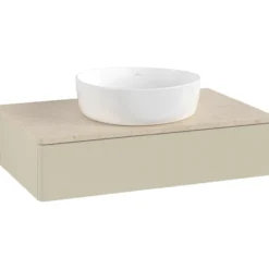 V&b antao servantskap 1 skuff glatt 800x190x500 u/kranhull silkegrå/créme