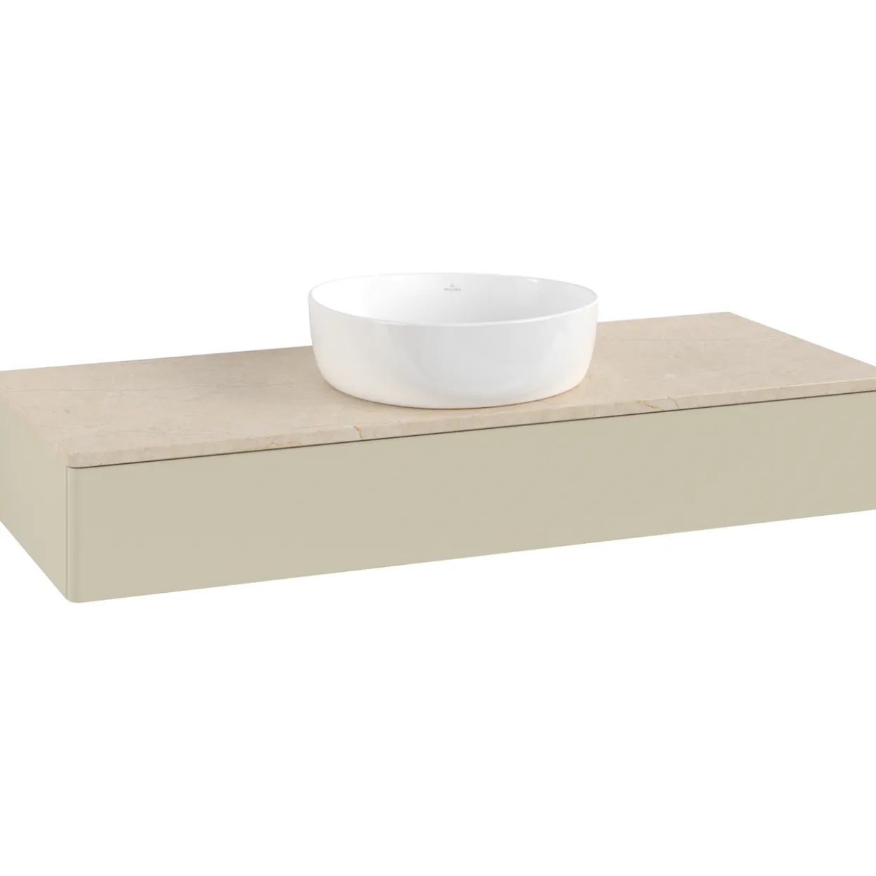 V&b antao servantskap 1 skuff glatt 1200x190x500 u/kranhull silkegrå/créme