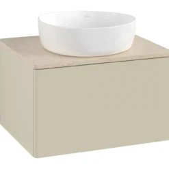 V&b antao servantskap 1 skuff glatt 600x360x500 u/kranhull silkegrå/créme