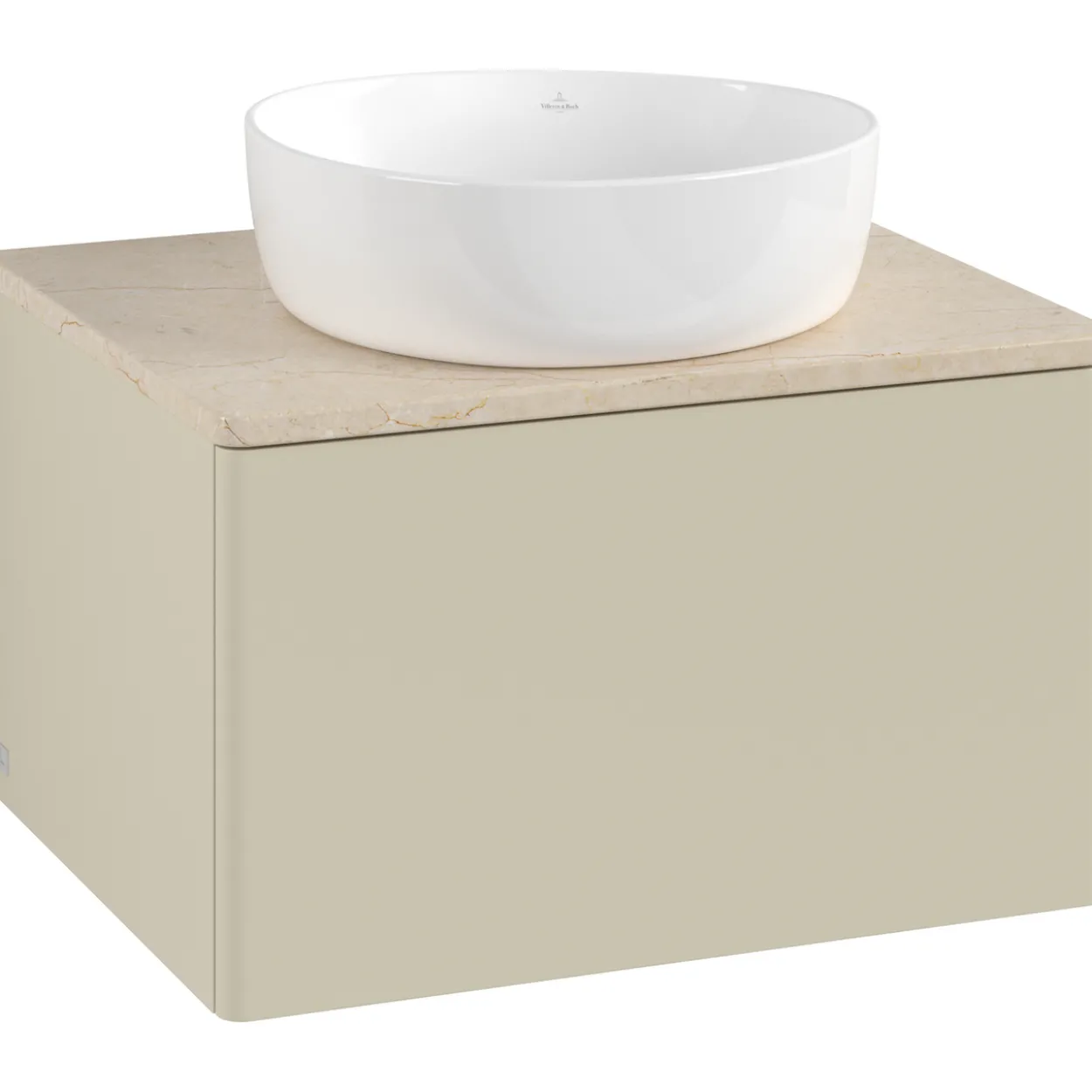 V&b antao servantskap 1 skuff glatt 600x360x500 u/kranhull silkegrå/créme