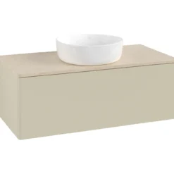 V&b antao servantskap 1 skuff glatt 1000x360x500 u/kranhull silkegrå/créme