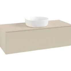 V&b antao servantskap 1 skuff glatt 1200x360x500 u/kranhull silkegrå/créme