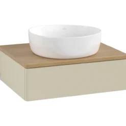 V&b antao servantskap 1 skuff glatt 600x190x500 u/kranhull silkegrå/eik